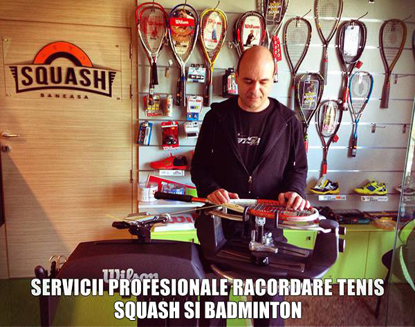 racordare rachete de tenis, squash si badminton